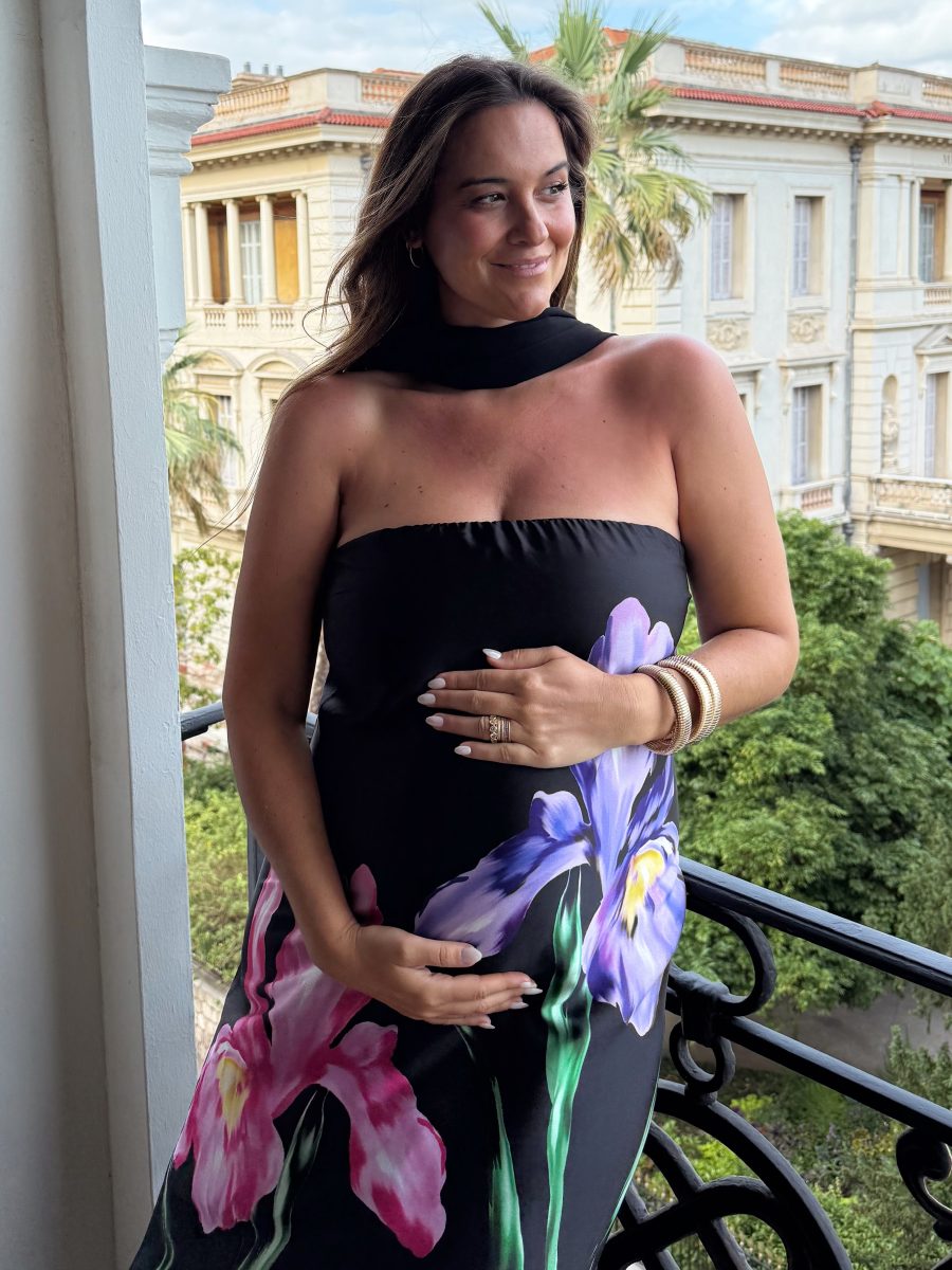 Renee Maxi Dress ~ Wild Iris Luxe Satin