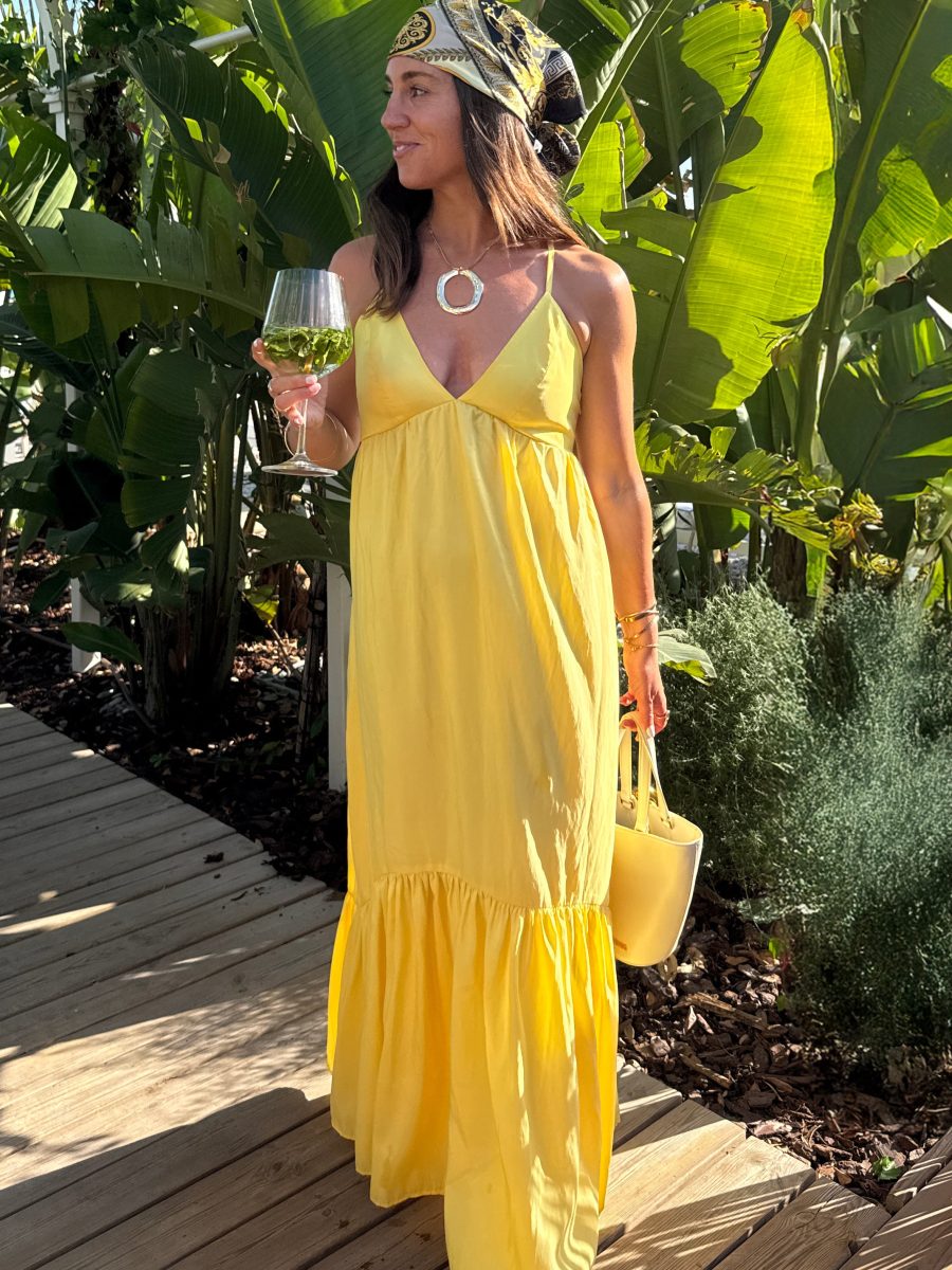 Corrine Maxi Dress ~ Yellow Light Taffeta