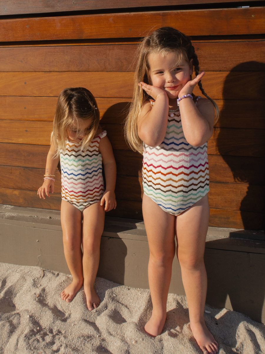 Lil Babe One Piece ~ Rainbow Zigzag Crochet