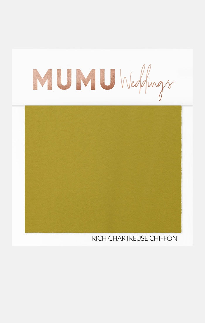Bridesmaid Fabric Swatch ~ Rich Chartreuse Chiffon