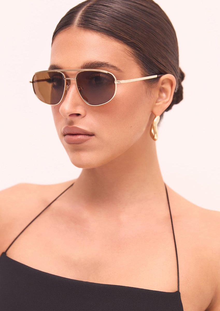 Banbé Eyewear The Halle Sunglasses ~ Gold/Brown
