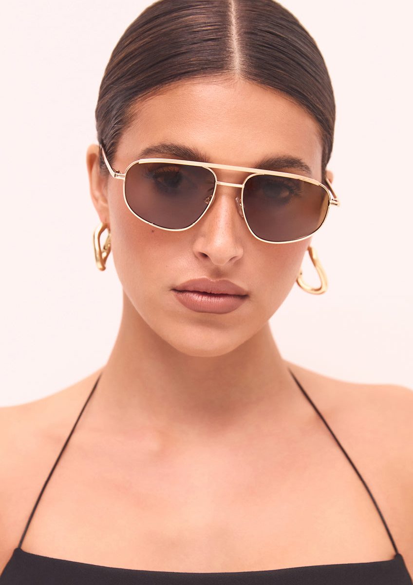 Banbé Eyewear The Halle Sunglasses ~ Gold/Brown
