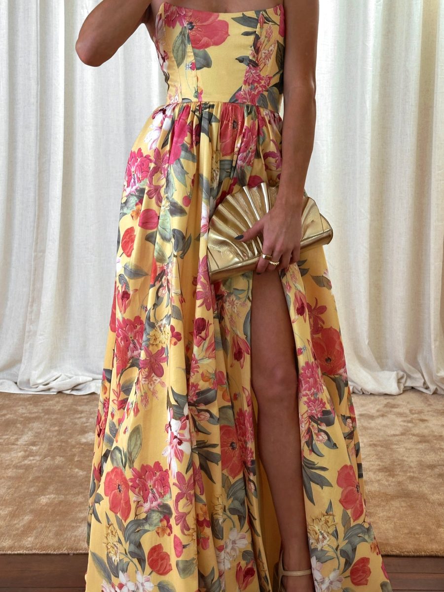 Juliet Maxi Dress ~ Mimosa Floral Taffeta
