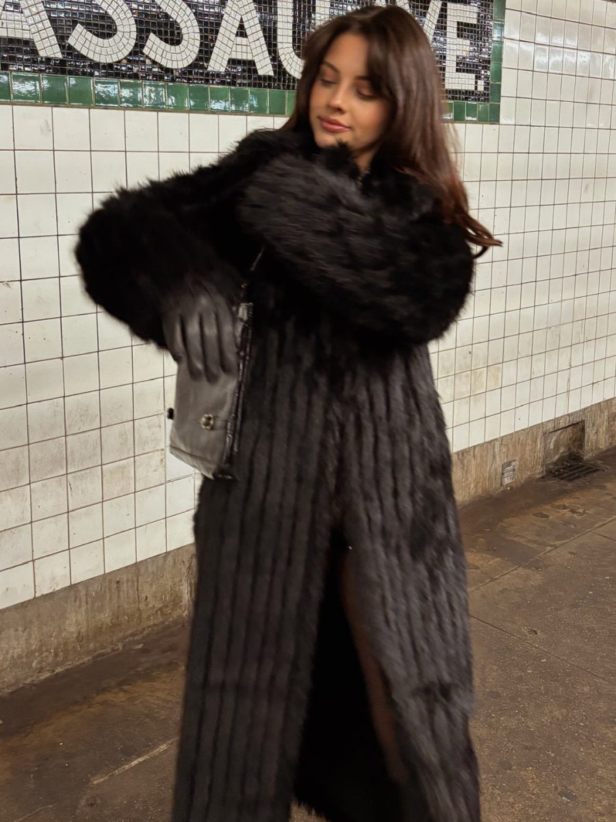 Plaza Coat ~ Black Faux Fur