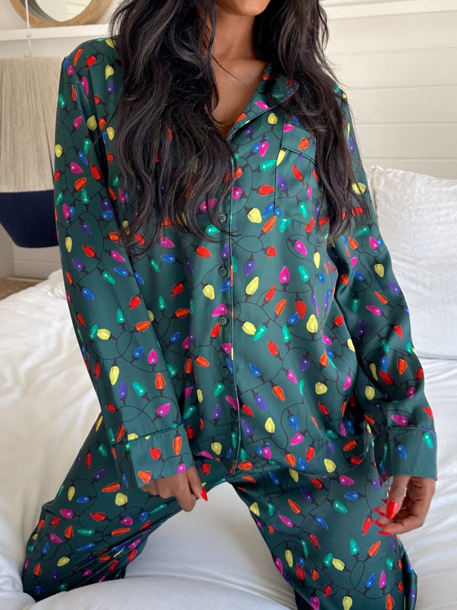 Classic PJ Set ~ Festive Lights Silky