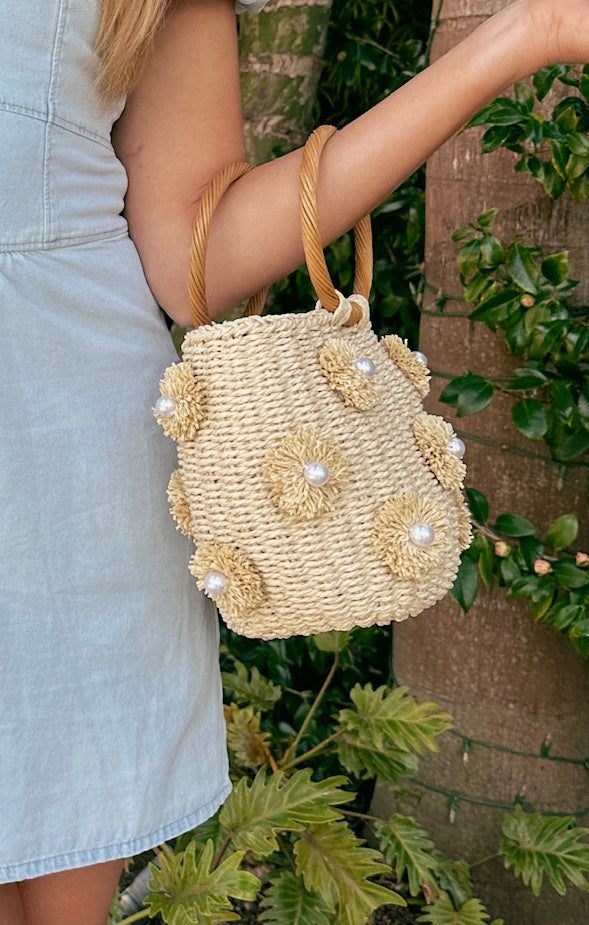 Elia Straw Bag ~ Light Natural