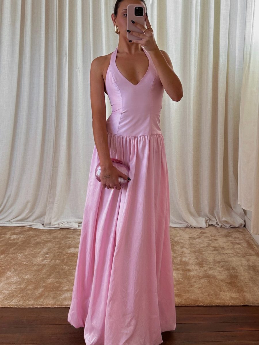 Eliza Maxi Dress ~ Light Pink Light Taffeta