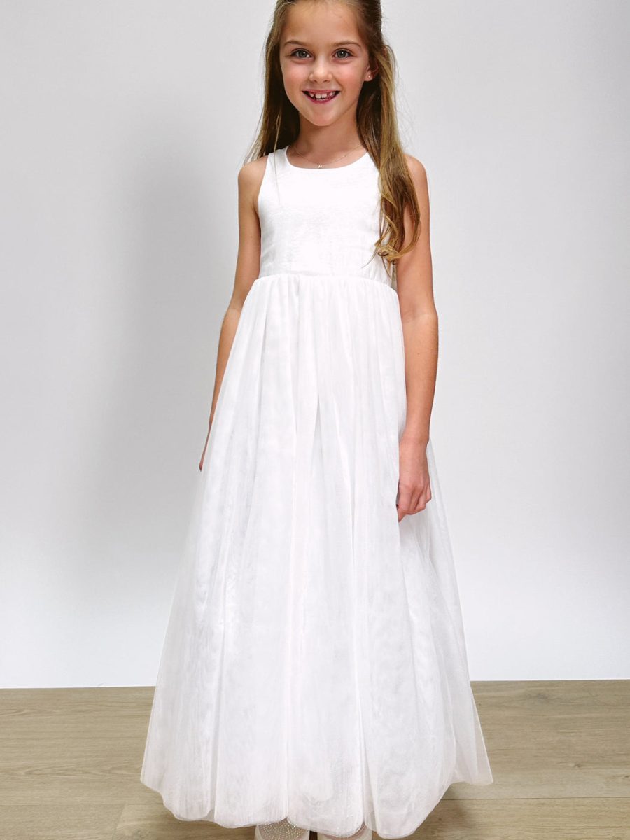 Flower Girl Dress ~ White Taffeta