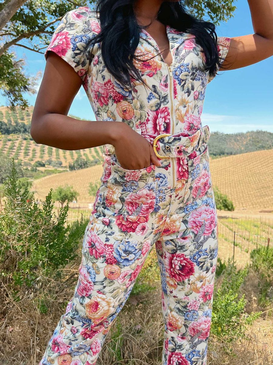 Jacksonville Short Sleeve Cropped Jumpsuit ~ Sage Dusty Meadows Denim