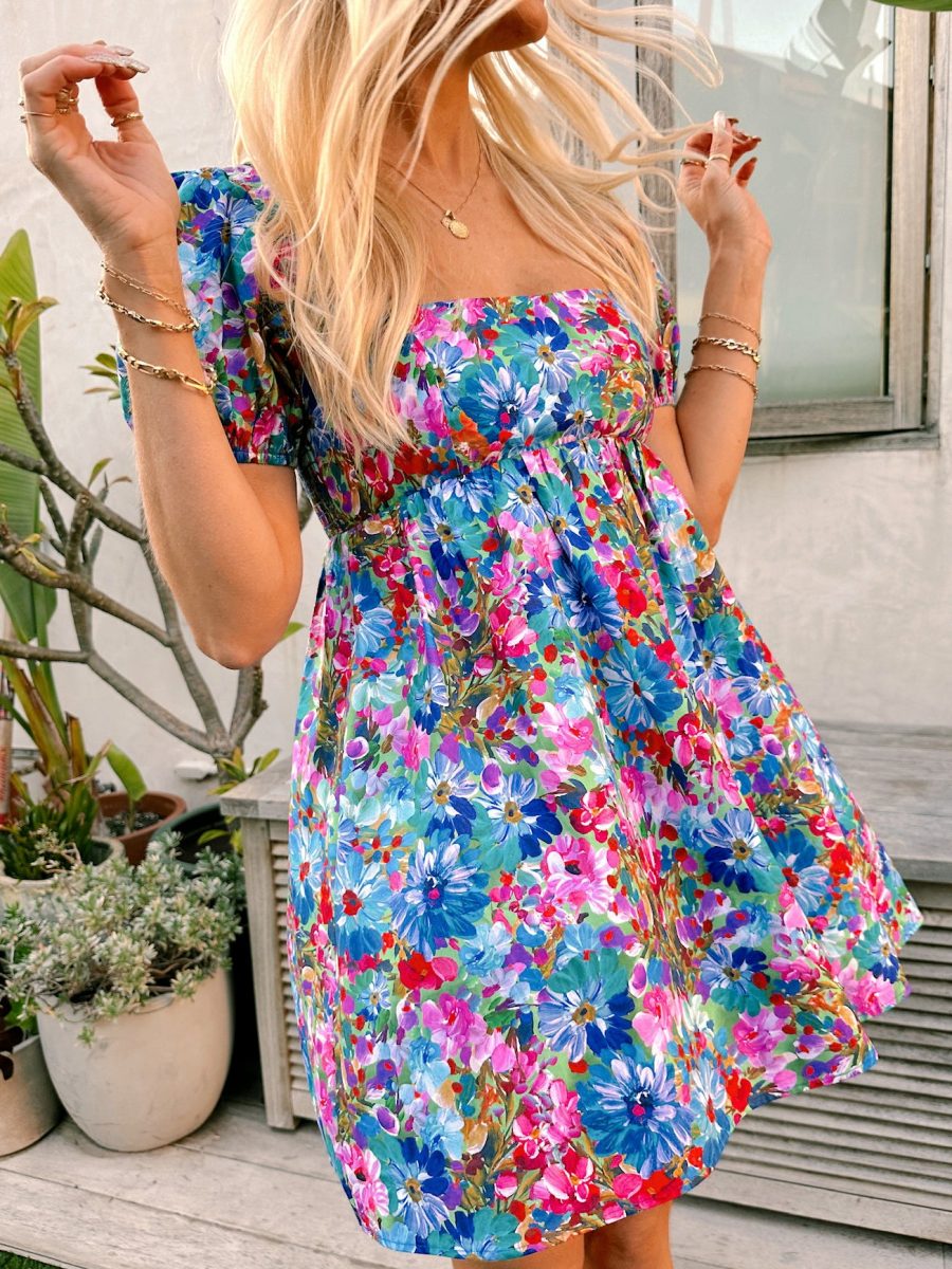 Smitten Babydoll Dress ~ Painterly Meadows