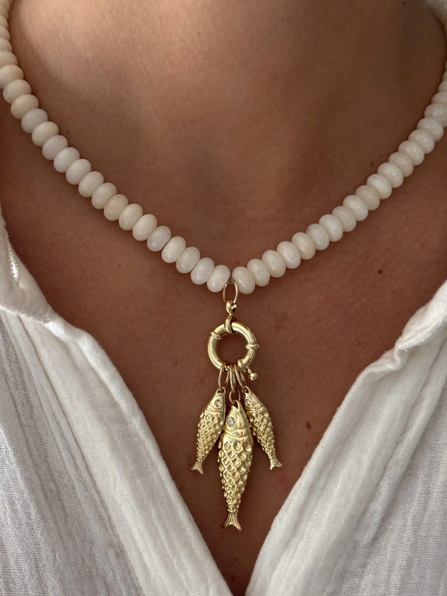 ALV Jewels Fish On Necklace ~ Cream