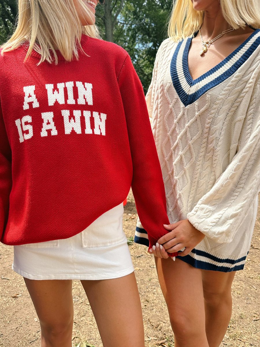 Tailgate Sweater Dress ~ Navy Cable Knit