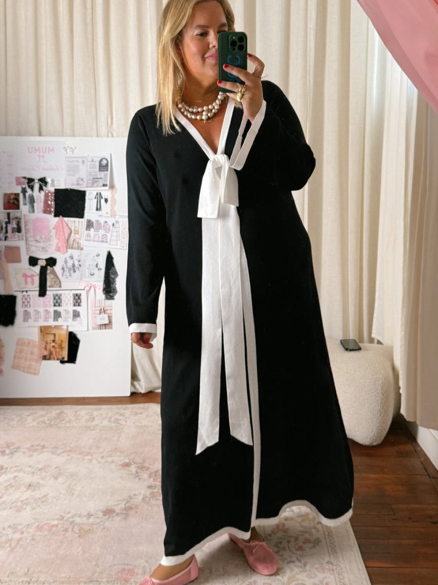 Balboa Dress ~ Black and White Contrast Knit