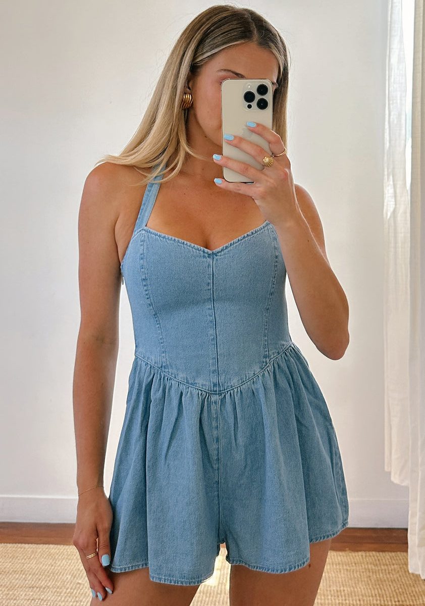Romee Romper ~ Sky Indigo