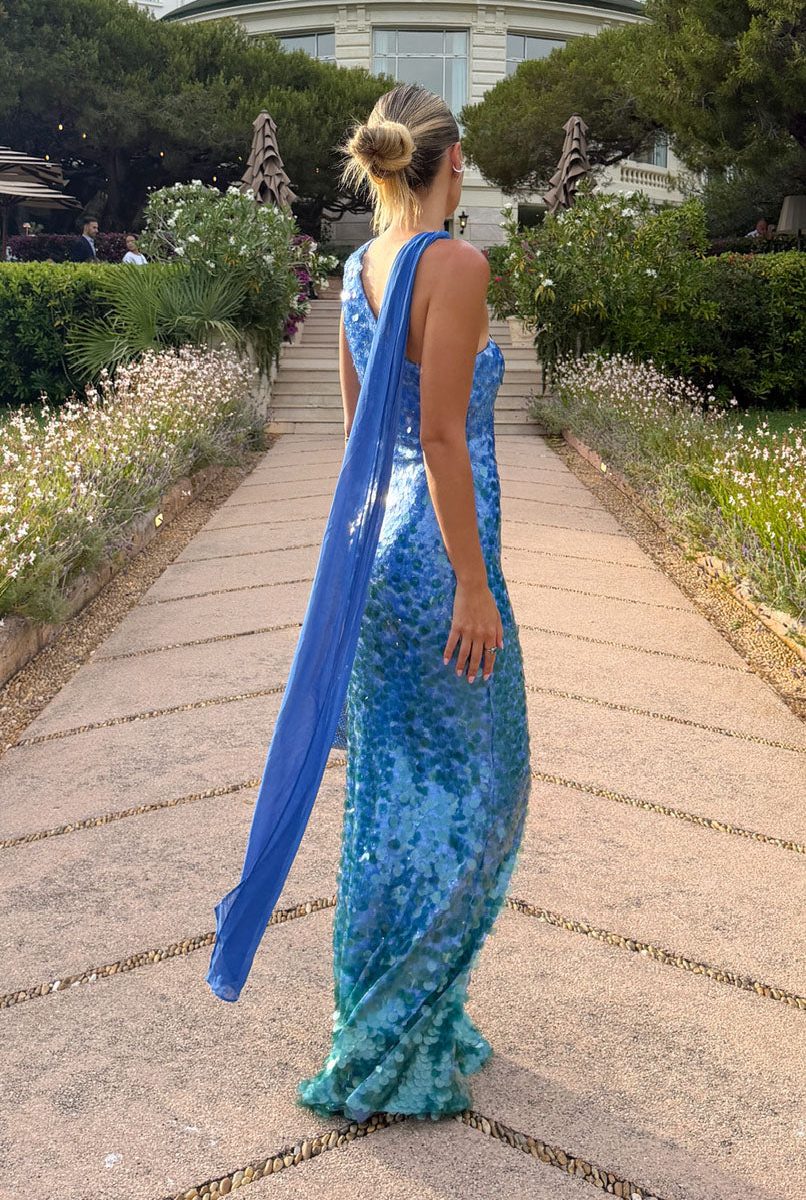 Giselle Maxi Dress ~ Sapphire Sequins
