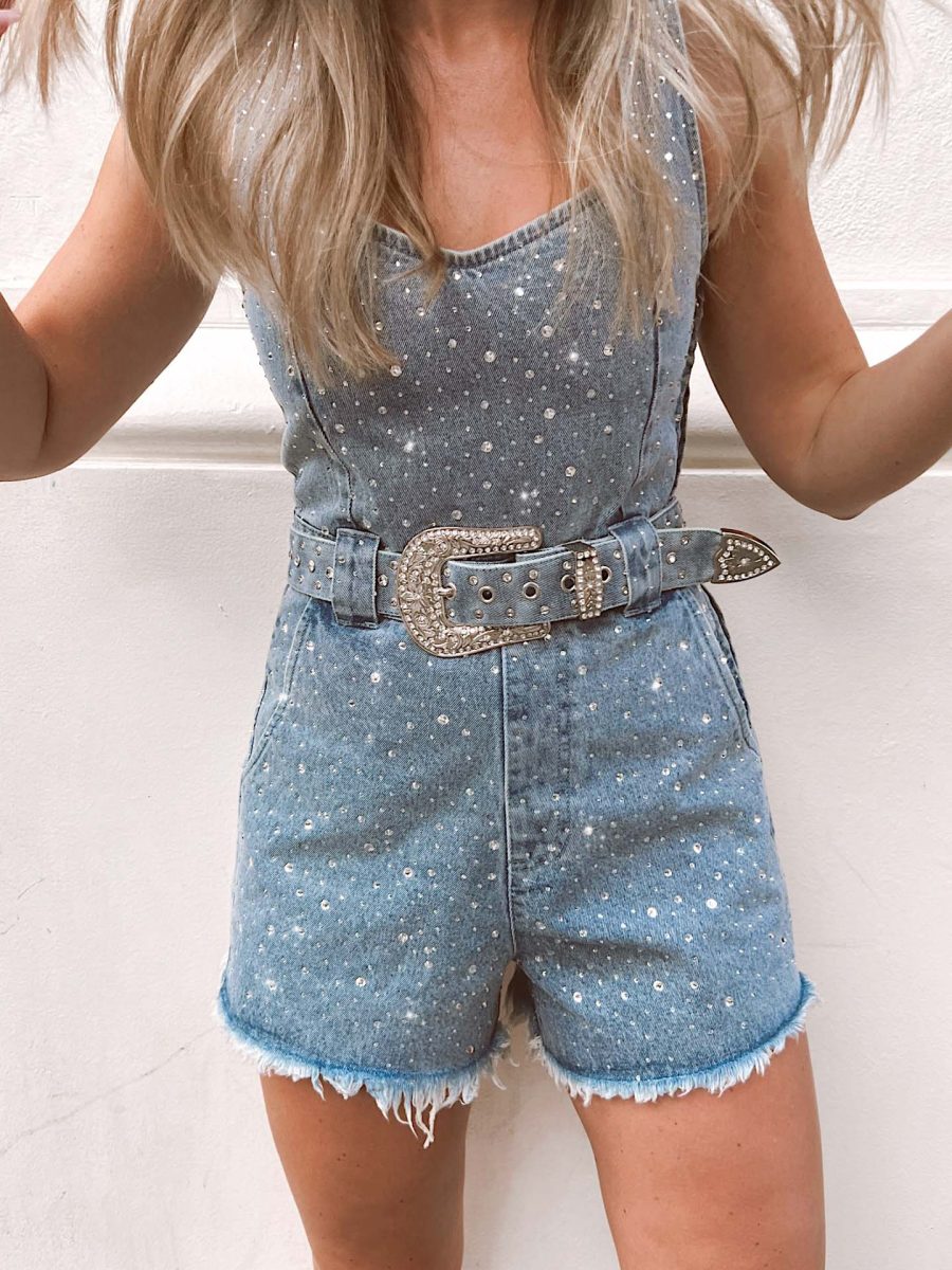 Spears Romper ~ Embellished Indigo