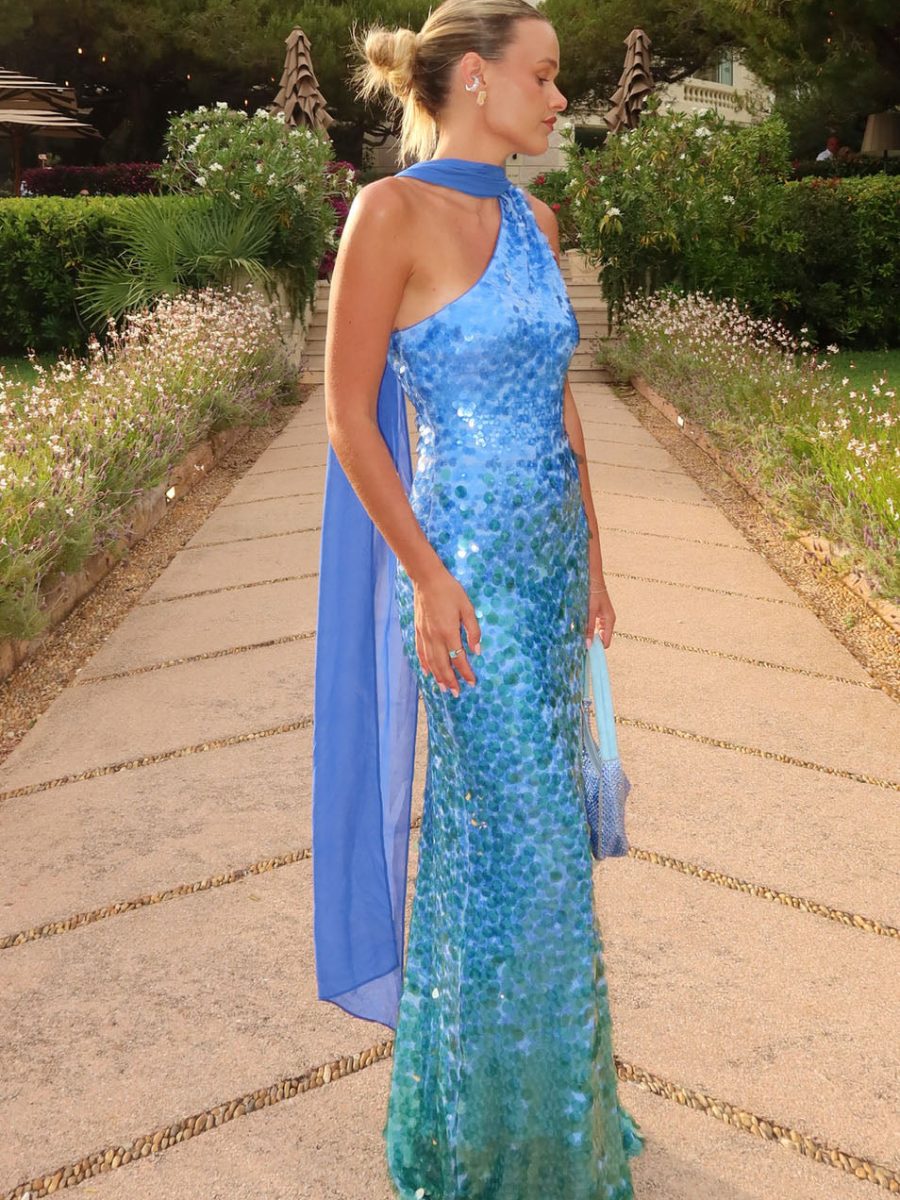Giselle Maxi Dress ~ Sapphire Sequins