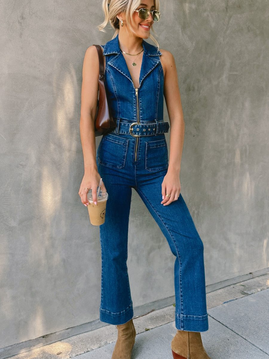 Jacksonville Cropped Jumpsuit ~ Lunar Blue