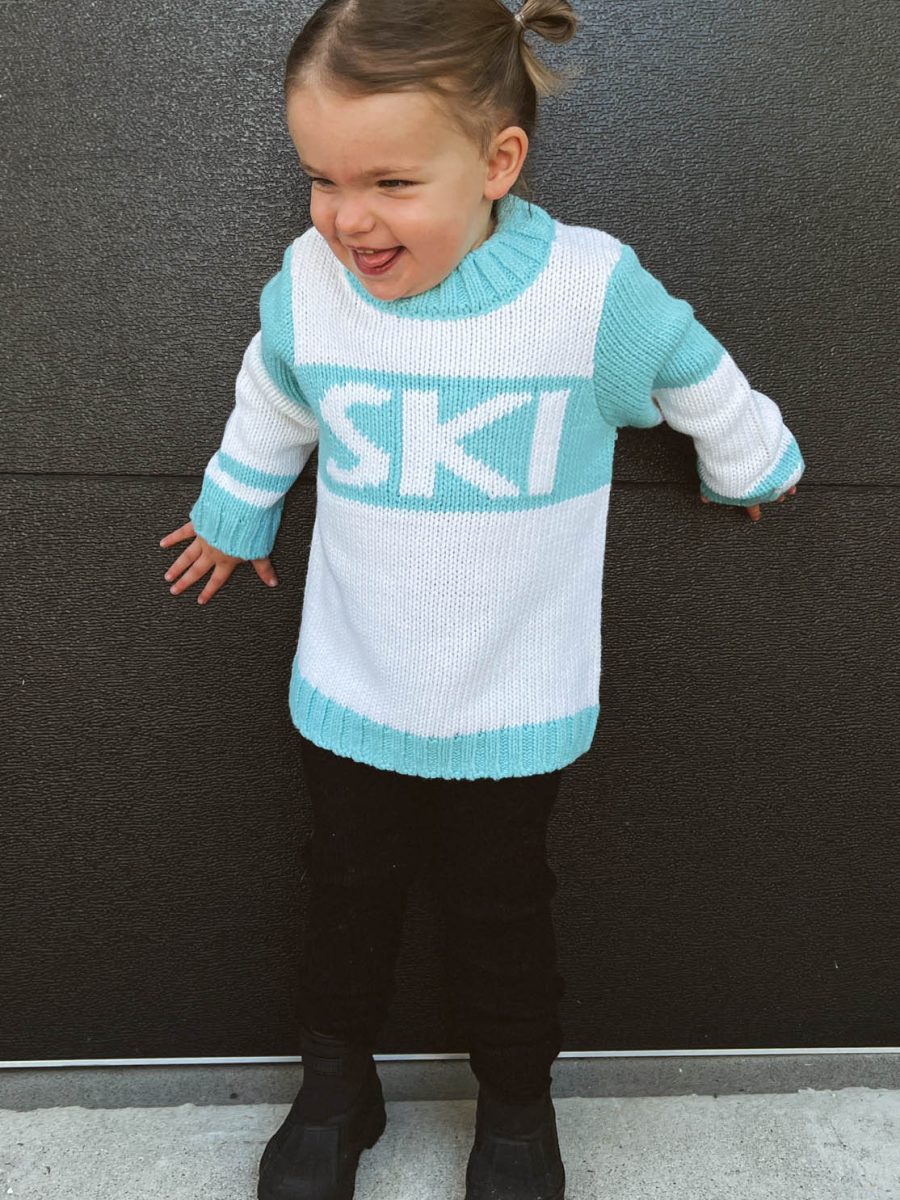 Mini Ski In Sweater ~ Powder Blue Ski Knit