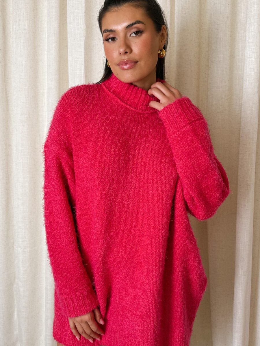 Timmy Tunic Sweater ~ Pink Rose Knit