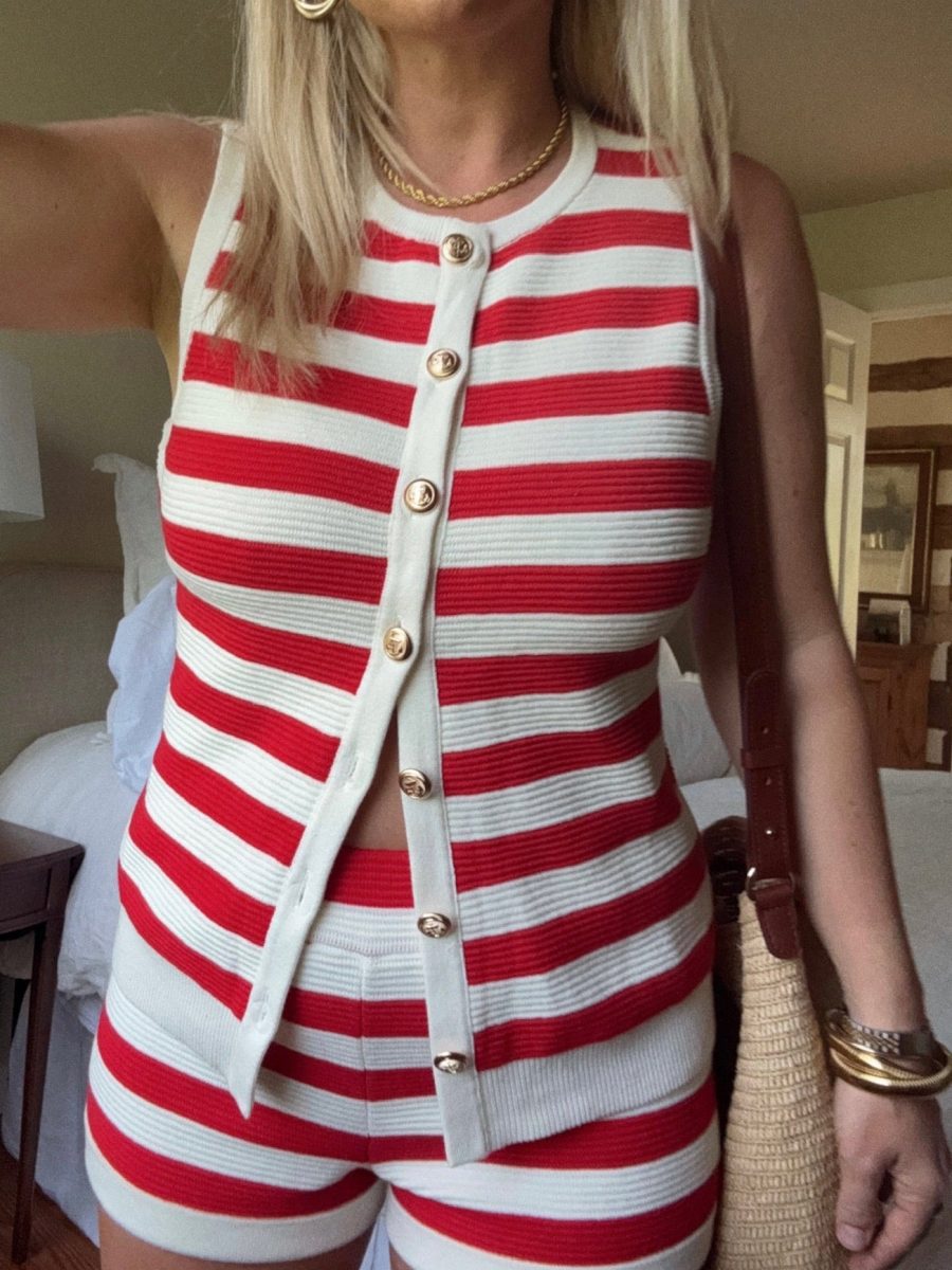 Devin Tank ~ Red Stripe Delight Knit