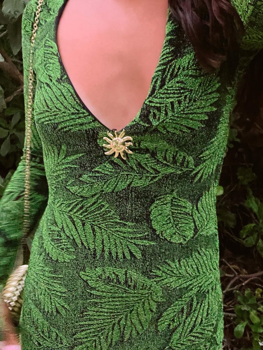 Lopez Dress ~ Palm Sparkle Stretch