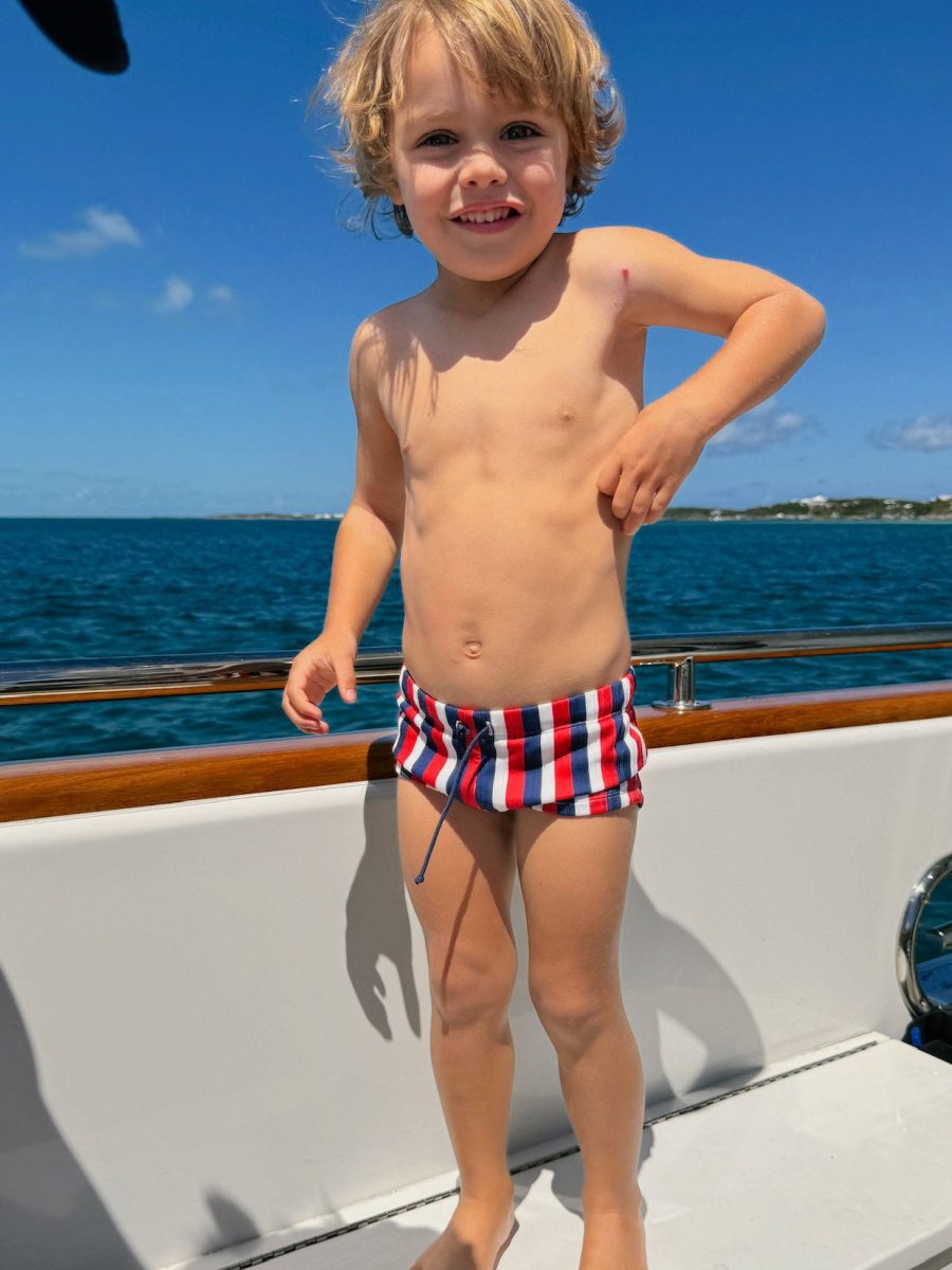 Lil Dude Shorts ~ Americana Stripe Micro Rib