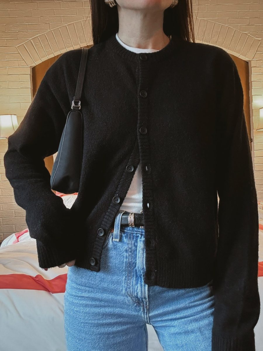 Throw on Cardigan ~ Jet Black Knit