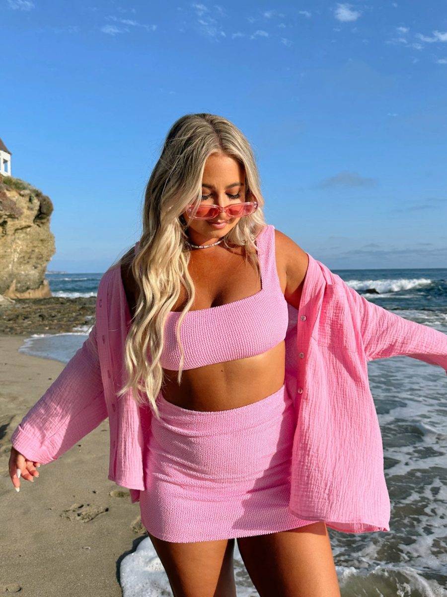 Mary Mini Skirt ~ Bubblegum Scrunch