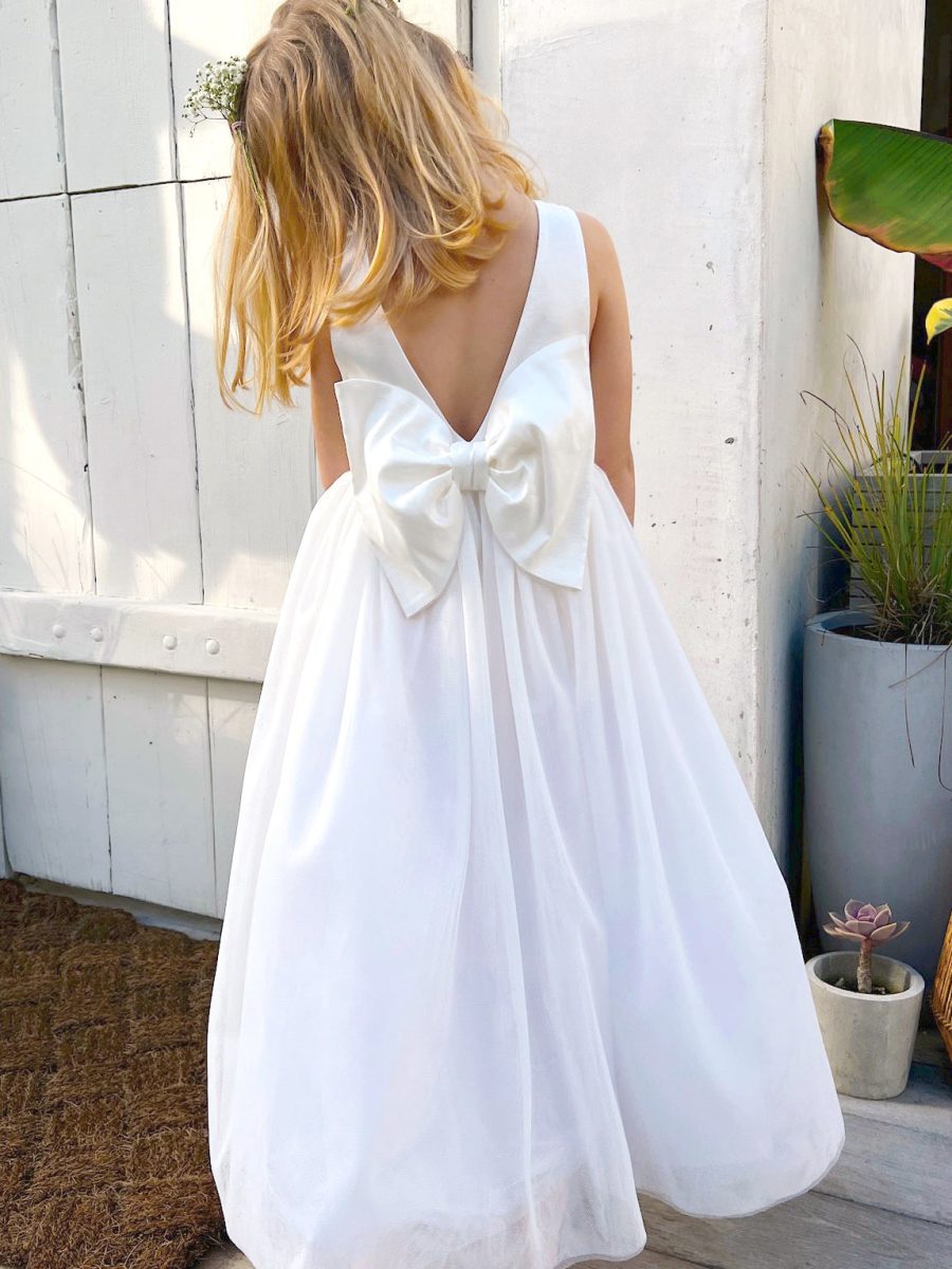 Flower Girl Dress ~ White Taffeta
