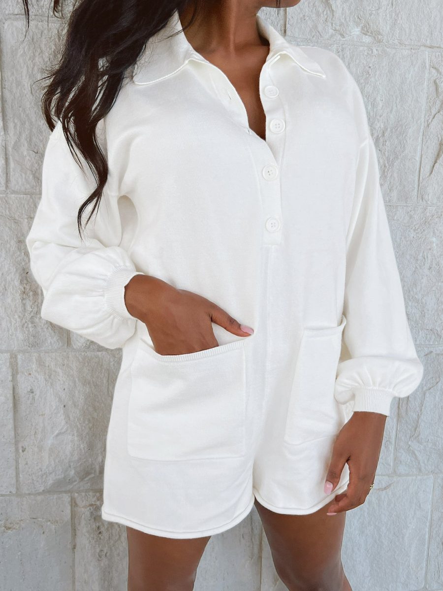 Gianni Romper ~ Cream Knit