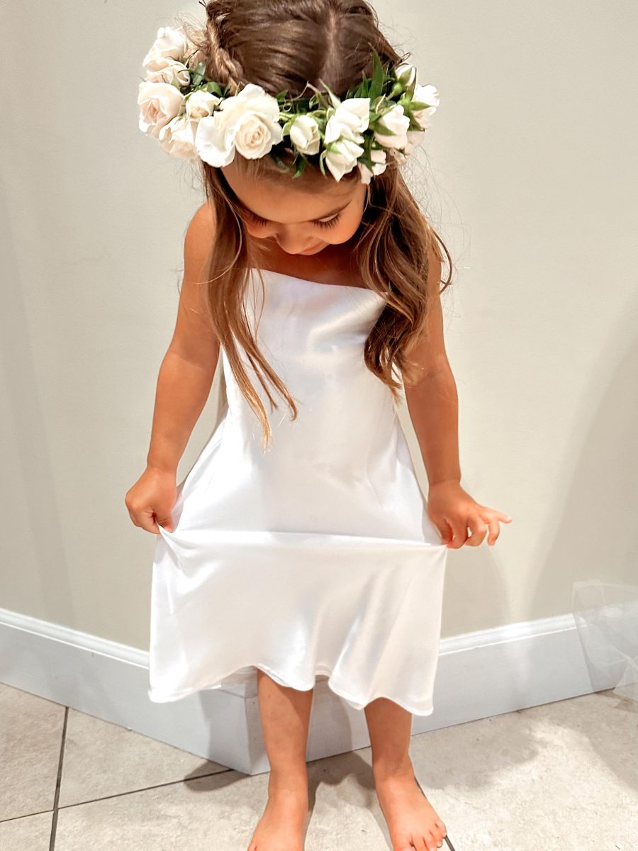 Little Verona Dress ~ Ivory Luxe Satin
