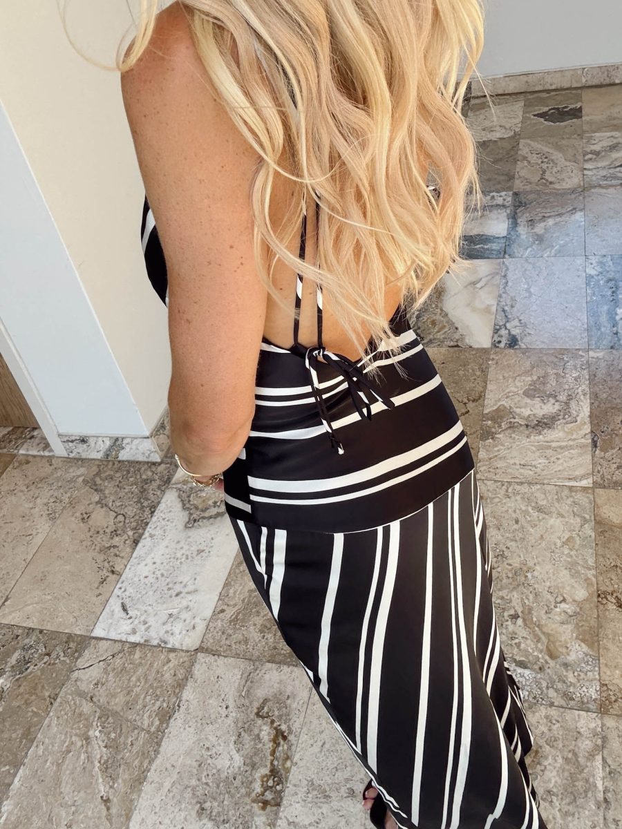 Mira Dress ~ Onyx Stripe