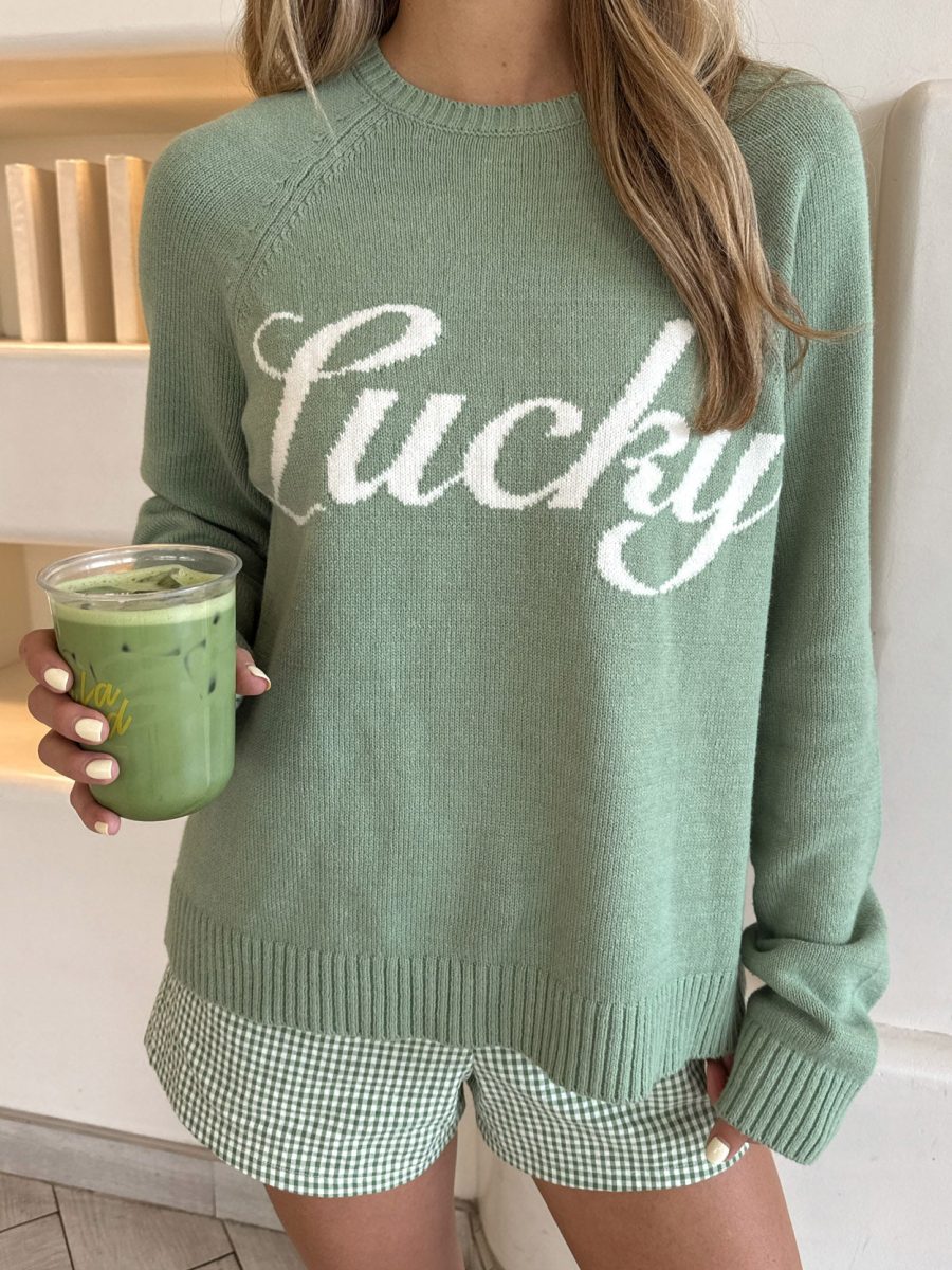 Off Duty Sweater ~ Lucky Graphic Knit