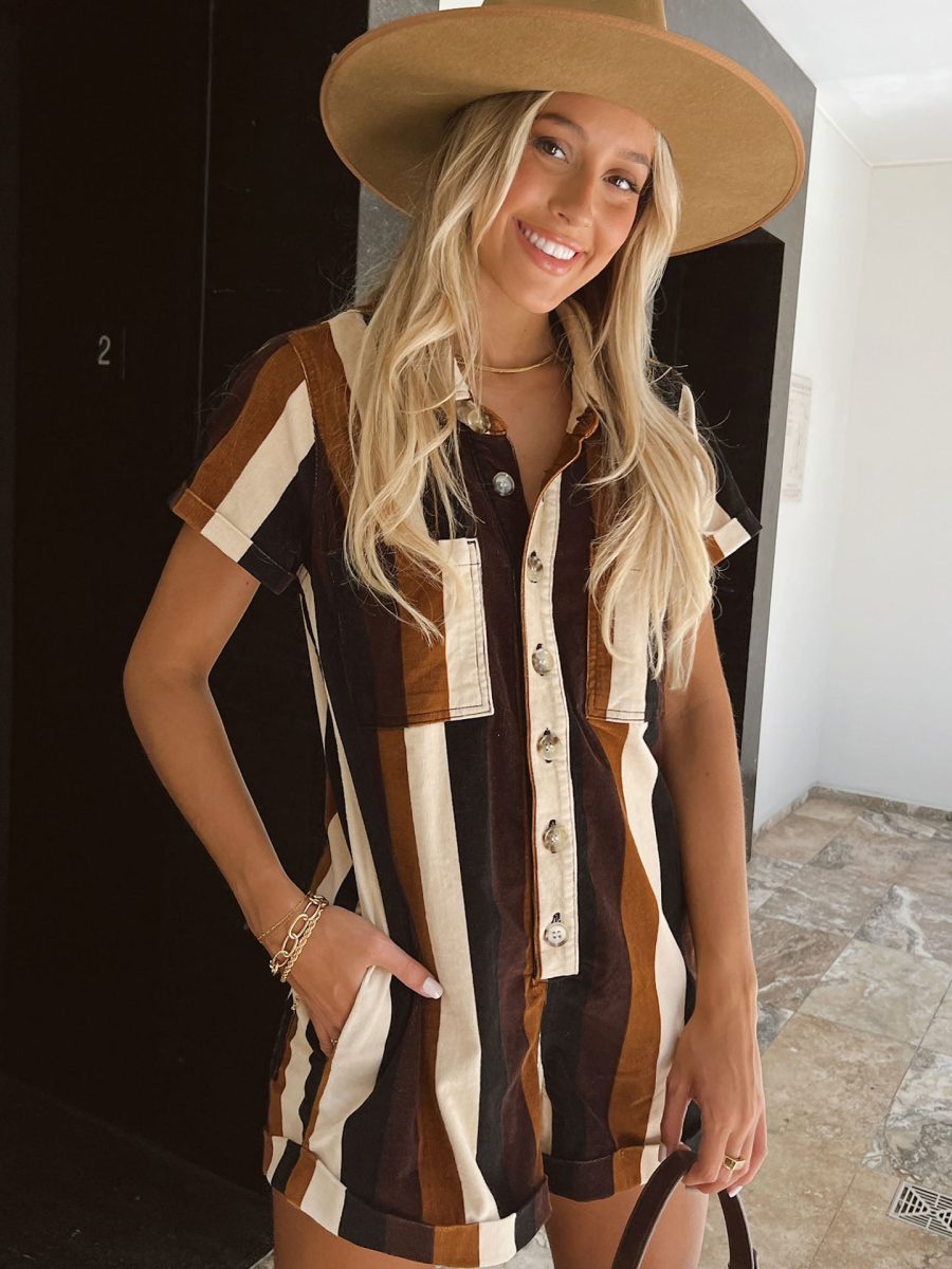 Range Romper ~ Stayin Alive Stripe