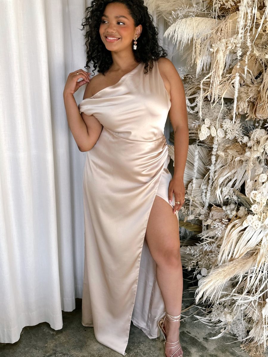 Jodie Dress ~ Champagne Luxe Satin