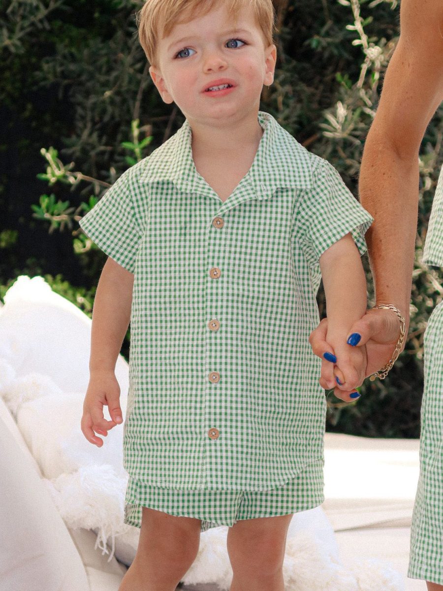 Little Maren Shorts ~ Field Green Gingham
