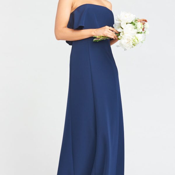 Rich Navy Stretch Crepe