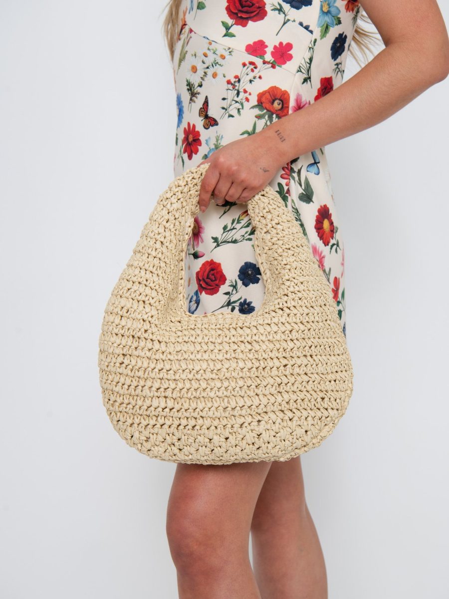 Raffia Hobo Bag ~ Light Tan