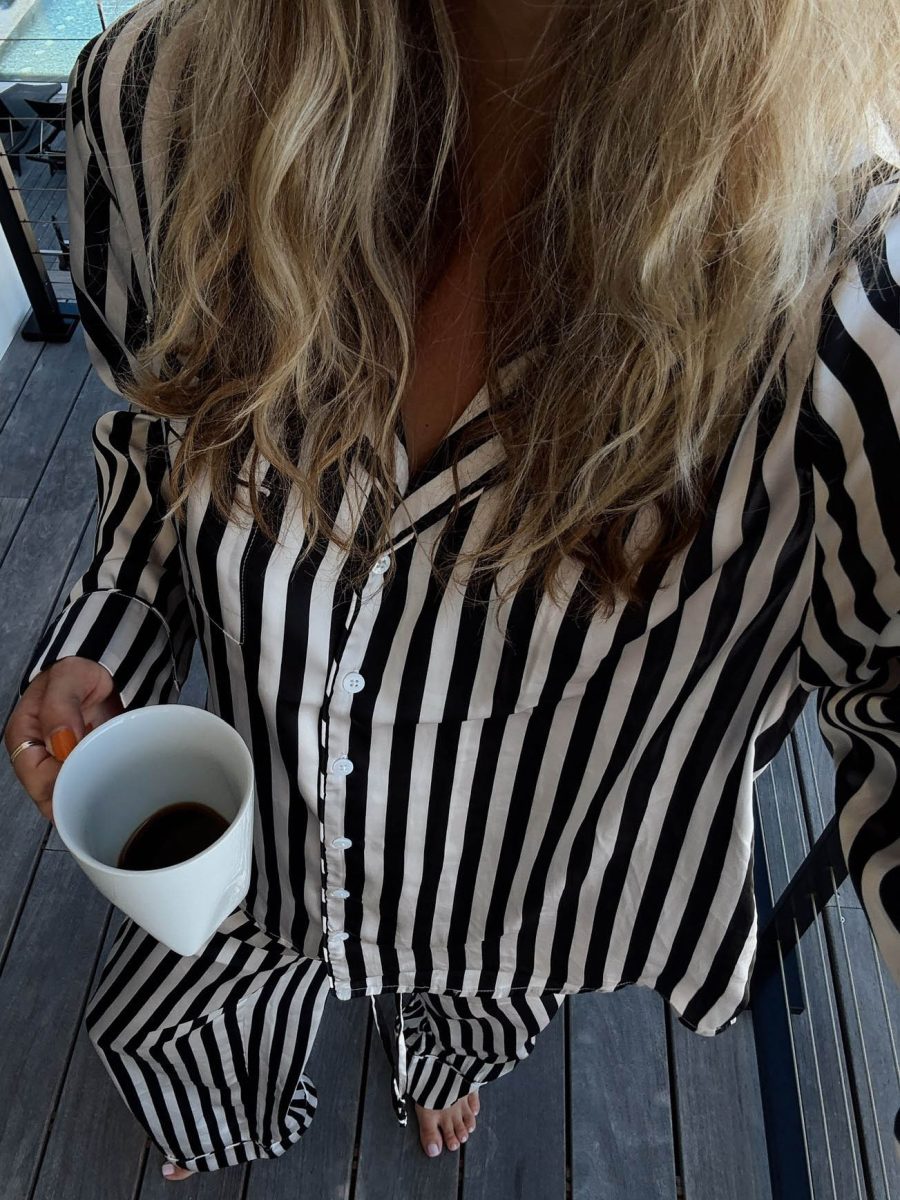 Classic PJ Set ~ Midnight Stripe Silky