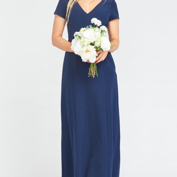 Rich Navy Stretch Crepe