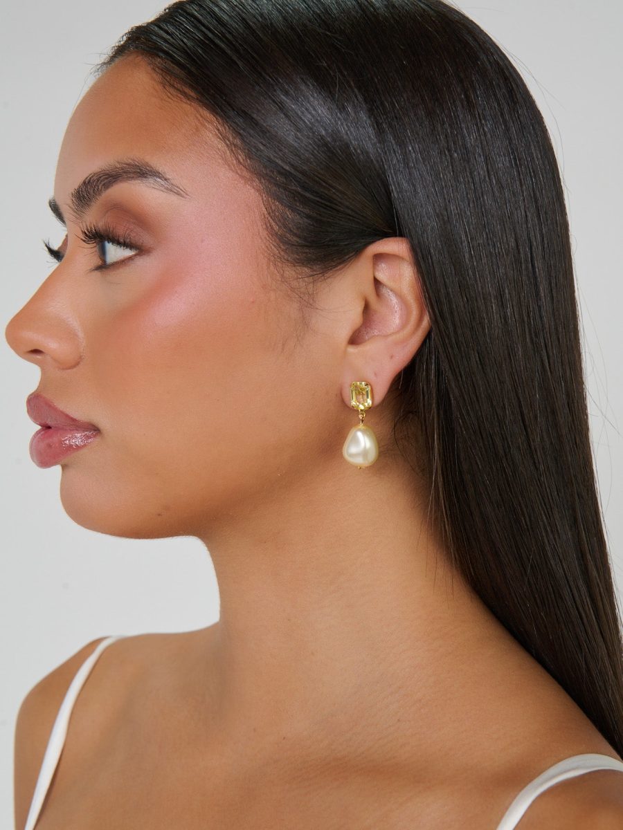 Faithy Jewels Kara Drop Earrings ~ Pale Yellow