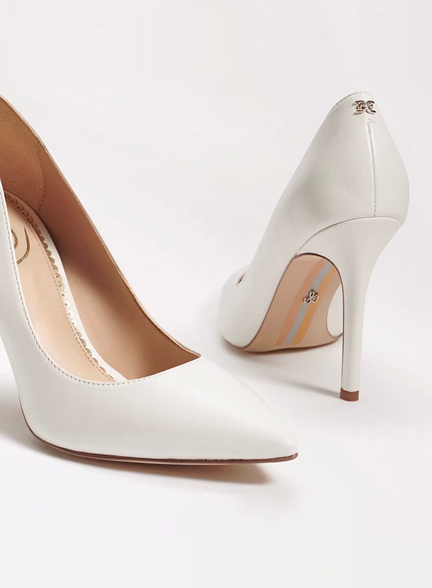 Sam Edelman Hazel Heel ~ Bright White Leather