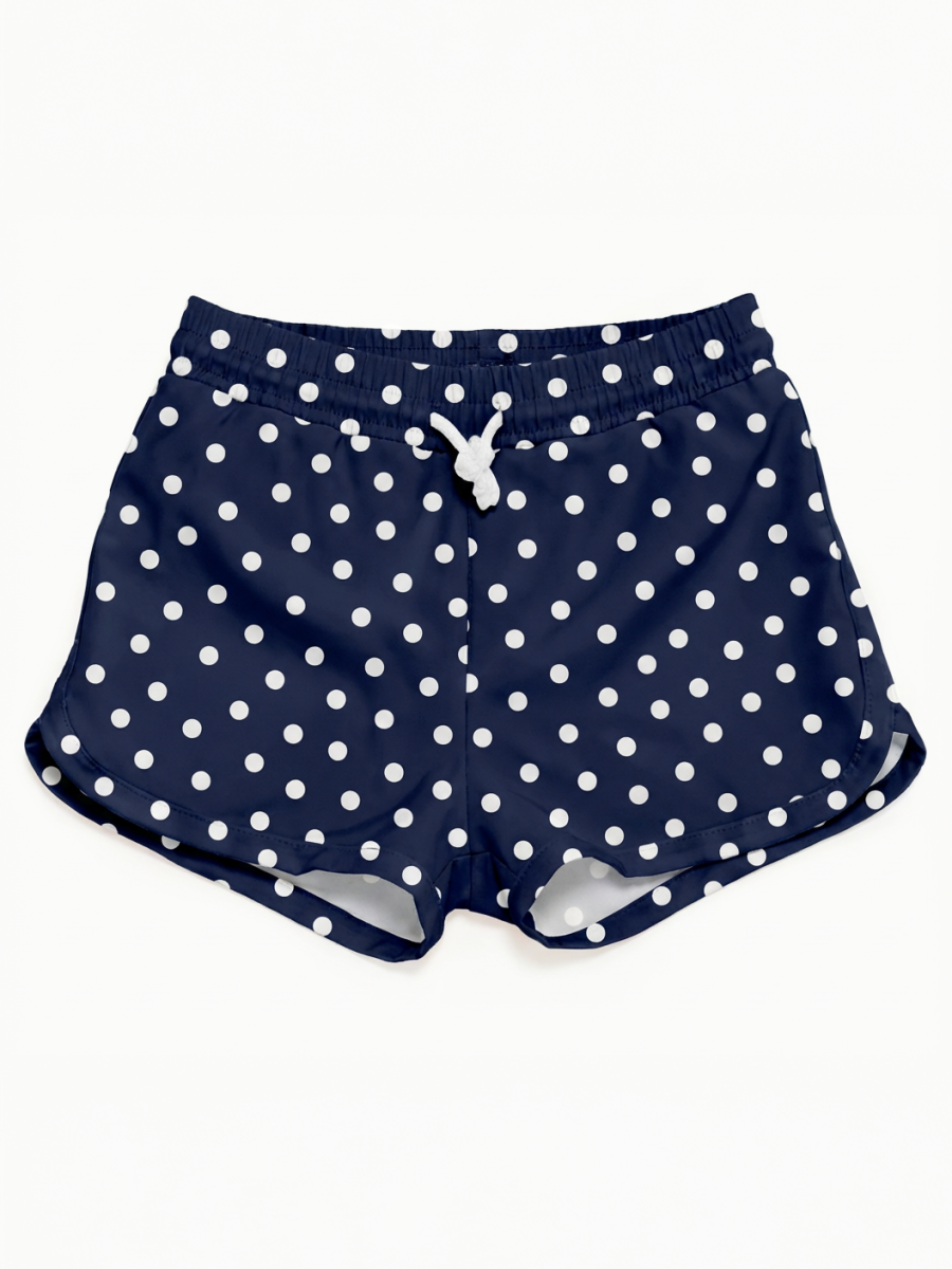Little Beach Bum Trunks ~ Navy Polka Dot