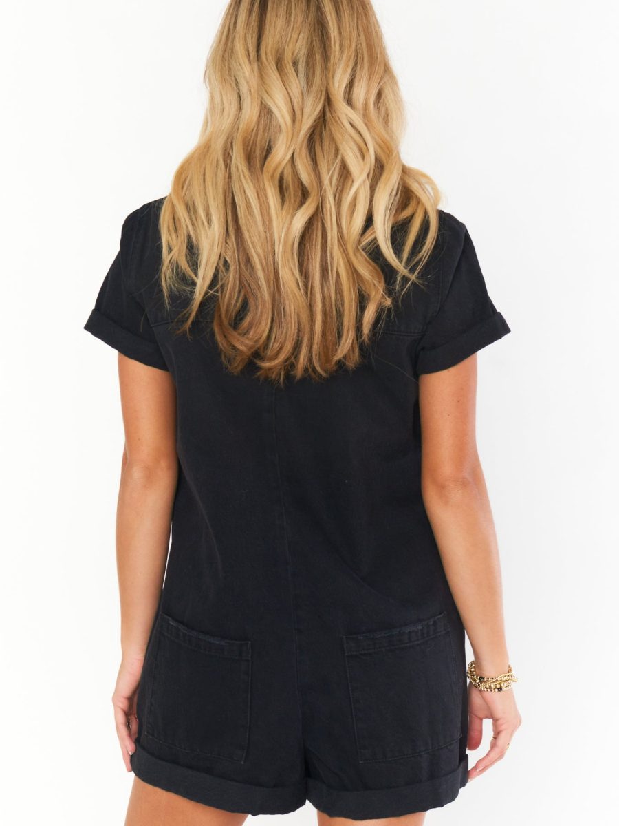 Range Romper ~ Washed Black