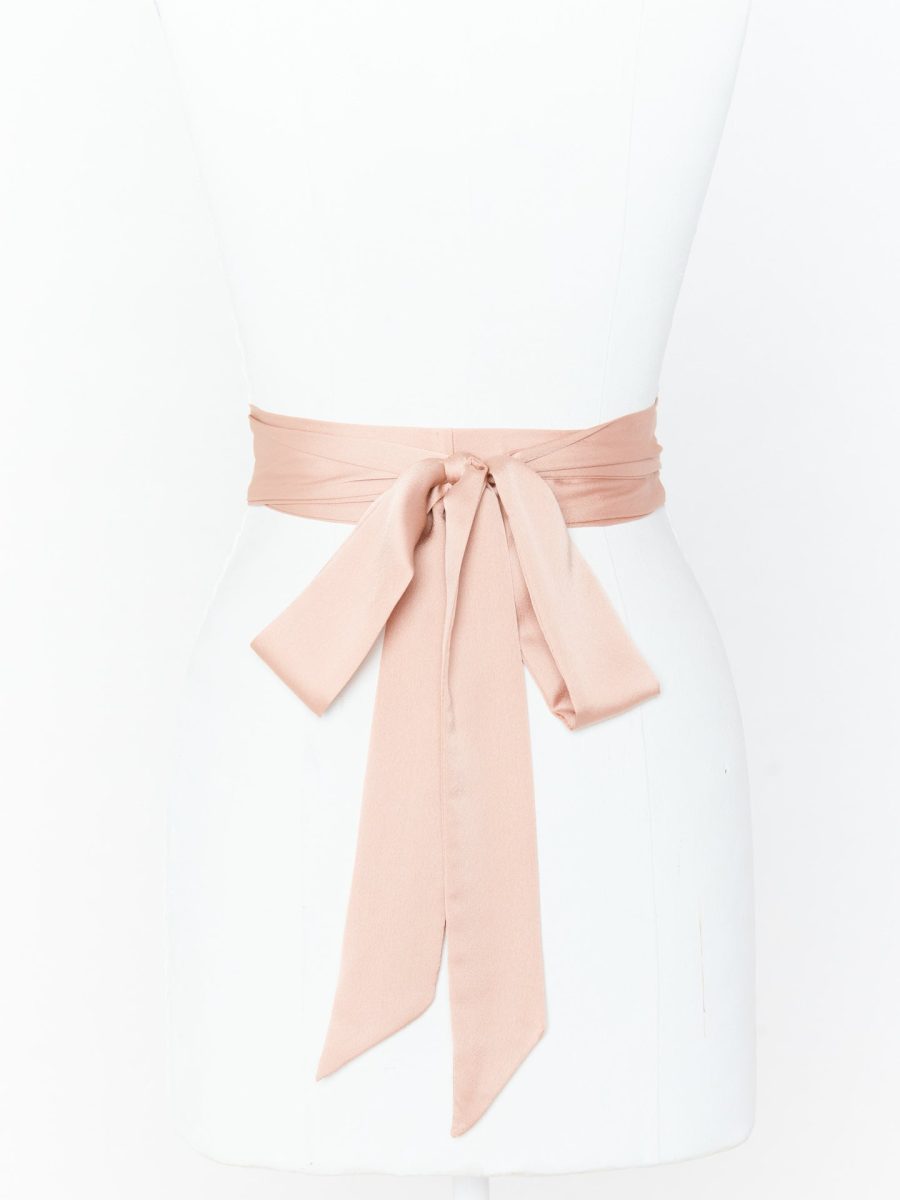 Bridesmaid Sash ~ Rose Gold Luxe Satin
