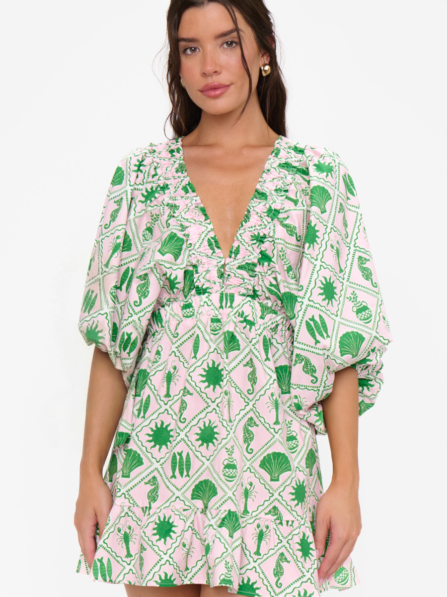 Hadley Mini Dress ~ Coastal Collage