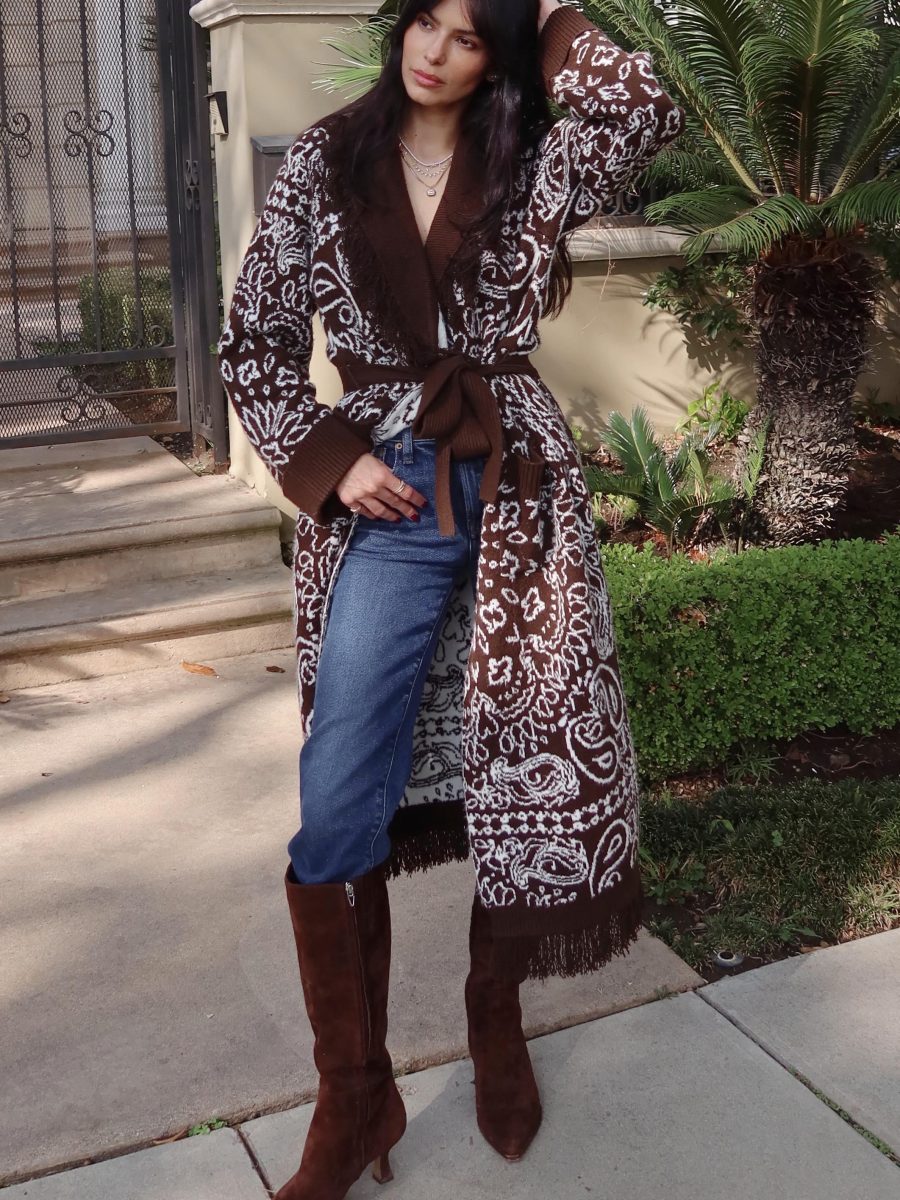 Maisie Cardigan ~ Brown Bandana Knit