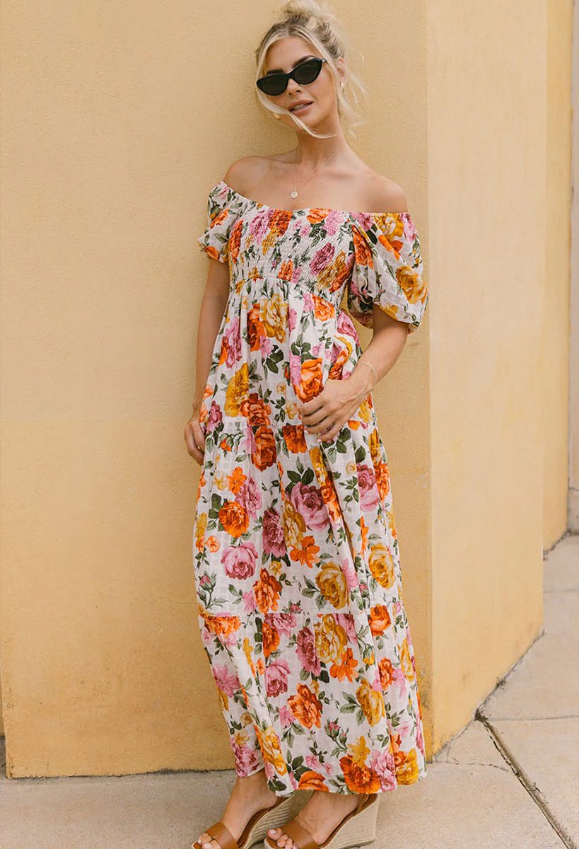 Joanna Maxi Dress ~ Ivory Hillside Floral