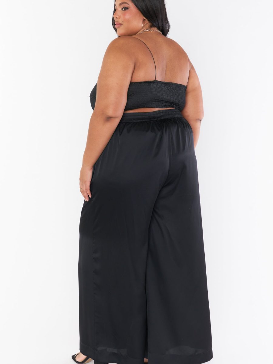 Tucker Top ~ Black Luxe Satin
